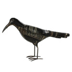 Benzara Metal Sitting Crow Accent Figurine with Long Beak, Black and Brown