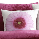Benzara 4 Piece Velvet Twin Size Comforter Set with Accent Pillows, Pink