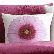 Benzara 4 Piece Velvet Twin Size Comforter Set with Accent Pillows, Pink