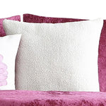 Benzara 4 Piece Velvet Twin Size Comforter Set with Accent Pillows, Pink