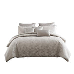 Benzara 10 Piece King Polyester Comforter Set with Jacquard Print, Gray