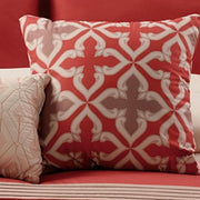 Benzara 8 Piece King Polyester Comforter Set with Geometric Embroidery, Orange
