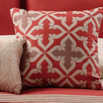 Benzara 8 Piece Queen Polyester Comforter Set with Geometric Embroidery, Orange