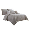Benzara 10 Piece King Cotton Comforter Set with Textured Floral Print, Gray