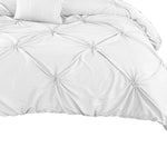 Benzara 8 Piece King Polyester Comforter Set with Diamond Tufting, White