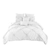 Benzara 8 Piece King Polyester Comforter Set with Diamond Tufting, White