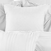 Benzara 8 Piece Queen Polyester Comforter Set with Diamond Tufting, White