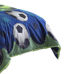 Benzara 3 Piece Twin Size Comforter Set with Soccer Theme, Multicolor