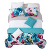 Benzara 8 Piece Queen Size Fabric Comforter Set with Floral Prints, Multicolor