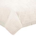 Benzara 3 Piece Queen Quilt Set with Vertical and Horizontal Stitched Details,White