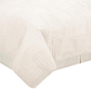 Benzara 3 Piece Queen Quilt Set with Vertical and Horizontal Stitched Details,White