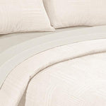Benzara 3 Piece Queen Quilt Set with Vertical and Horizontal Stitched Details,White