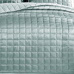 Benzara 3 Piece King Size Coverlet Set with Stitched Square Pattern, Sea Green