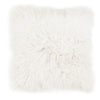Benzara Faux Fur Pillow with Removable Cover and Zipper Closure, White