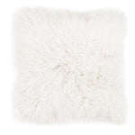 Benzara Faux Fur Pillow with Removable Cover and Zipper Closure, White