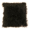 Benzara Faux Fur Pillow with Removable Cover and Zipper Closure, Black