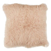 Benzara Faux Fur Pillow with Removable Cover and Zipper Closure, Pink