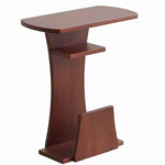 Benzara Wooden Table with Open Shelf and Magazine Rack, Dark Brown