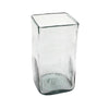 Benzara Recycle Glass Frame Vase with Concave Edge, Medium, Clear
