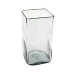Benzara Recycle Glass Frame Vase with Concave Edge, Medium, Clear