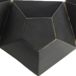 Benzara Hexagonal Shape Conjoined Metal Frame Triple Wall Vase, Black