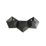 Benzara Hexagonal Shape Conjoined Metal Frame Triple Wall Vase, Black