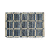 Benzara 3 x 2 Feet Reversible Cotton Rug with Grid Pattern, Blue and Off White