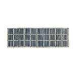 Benzara 8 x 2.5 Feet Reversible Cotton Rug with Grid Pattern, Blue and Off White