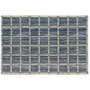 Benzara 5 X 8 Feet Rectangular Fabric Rug with Grid Pattern, Blue and White