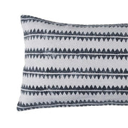 Benzara Polyfill Inserted Cotton Lumbar Pillow with Sawtooth Stripes,Gray and White