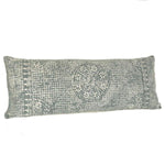 Benzara Polyfill Inserted Cotton Pillow with Block Prints, Gray