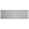 Benzara 2.5 X 8 Feet Rectangular Fabric Runner with Sawtooth Stripes,White and Gray