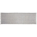 Benzara 2.5 X 8 Feet Rectangular Fabric Runner with Sawtooth Stripes,White and Gray