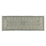 Benzara 2.5 X 8 Feet Rectangular Fabric Runner with Block Prints, Gray