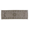 Benzara 2.5 X 8 Feet Rectangular Fabric Runner with Block Prints, Dark Gray