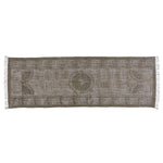 Benzara 2.5 X 8 Feet Rectangular Fabric Runner with Block Prints, Dark Gray