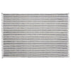 Benzara 4 X 6 Feet Fabric Rug with Fringes and Sawtooth Stripes, Gray and White