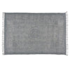Benzara 4 X 6 Feet Rectangular Fabric Rug with Fringes and Block Prints, Light Gray