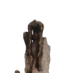 Benzara 23 Inch Polyresin Human Rock Climbing Accent Decor, Gray and Bronze