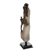 Benzara 23 Inch Polyresin Human Rock Climbing Accent Decor, Gray and Bronze