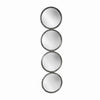 Benzara 48 Inch 4 Stacked Round Mirrored Wall Decor, Antique Silver