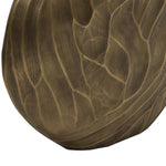 Benzara 14 Inch Aluminum Hammered Round Bellied Shape Vase, Brass