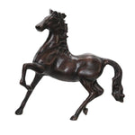 Benzara 16 Inch Aluminum Galloping Horse Sculpture, Dark Brown