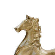 Benzara 16 Inch Aluminum Galloping Horse Sculpture, Champagne Gold