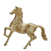 Benzara 16 Inch Aluminum Galloping Horse Sculpture, Champagne Gold
