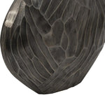 Benzara 22 Inch Aluminum Hammered Round Bellied Shape Vase, Antique Silver