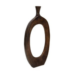 Benzara 25 Inch Cut Out Metal Vase with Narrow Neck and Mouth, Dark Bronze