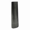 Benzara 36 Inch Textured Aluminum Elongated Vase with Round Opening, Silver