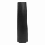 Benzara 36 Inch Textured Aluminum Elongated Vase with Round Opening, Matte Black