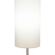 Benzara Metal Table Lamp with Cylindrical Shade and Crystal Accent,Clear and White